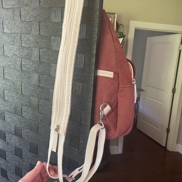 Canvas Artisan backpack/ sling bag. Red/rusty color. Like new. EUC. - Picture 11 of 14